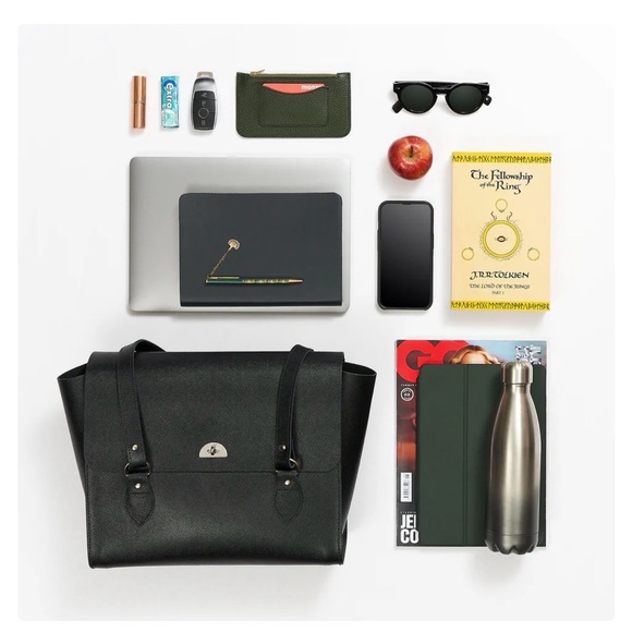 NWOT Cambridge Satchel Co. The Emily Tote - Brown Celtic Grain Leather - Picture 7 of 9